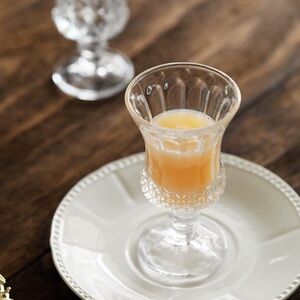 Elegant Vintage-Style Clear Glass Goblet | Decorative Stemmed Glass | 13.2cm